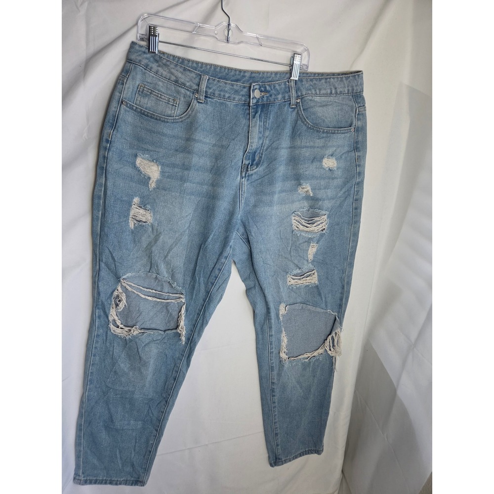 SHEIN Curve Mom Jeans Womens Light Wash Relaxed High Rise Tapered Leg